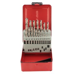 Набор сверл по металлу 1-10мм 19шт DIN338 HSS-G 135° (мет. кейс) H-Tools 214214HT