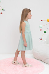 платье  для девочки  КР 5868/голубая дымка к465
