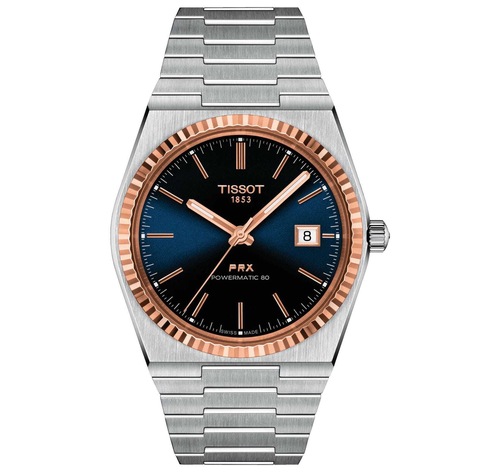 Наручные механические часы Tissot PRX Powermatic 80 18K Gold Bezel T931.407.41.041.00