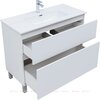 Aquanet 345373 Тумба с раковиной Вега 100 (Ирис) напольная 2 ящ. цв. белый глянец (345373)