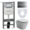 Ceramica Nova CN6000_1002M_1000 Комплект: Подвесной унитаз + Шумоизоляционная панель для инсталляции + Система инсталляции для унитазов с кнопкой смыва