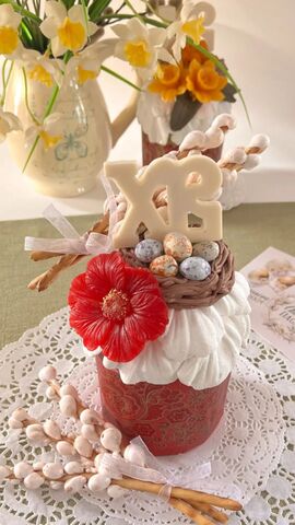 Кулич пуховой с цукатами 9см