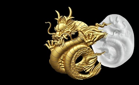 Силиконовый молд № 0308 Китайский дракон левый