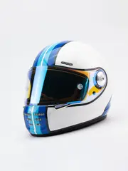 Мотошлем SHOCK ZILLERS Phantom White/Blue Glossy