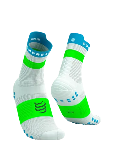 Носки Pro Racing Socks v4.0 Run High White norse blue neon green