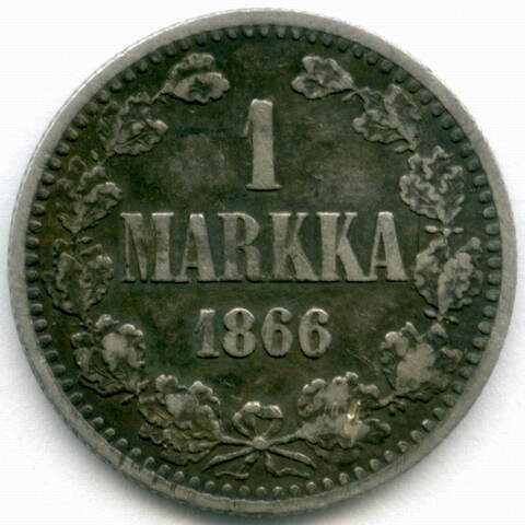 1 марка 1866 год (S). Россия для Финляндии. VF