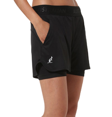 Женские теннисные шорты Australian Stretch Logo Short Ace - black