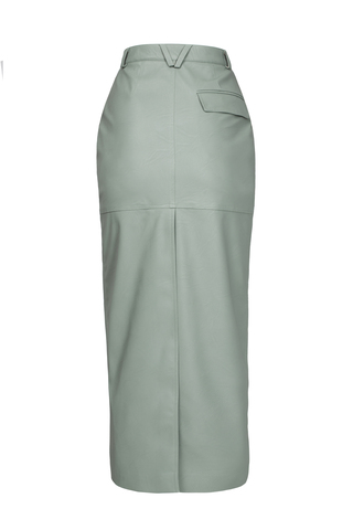 Юбка миди "Leather classic" из экокожи с разрезом