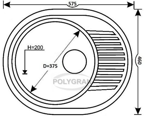 Кухонная мойка POLYGRAN F-22
