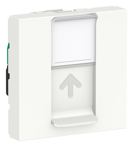 Розетка компьютерная, RJ45, одиночная, кат. 6 UTP. 2 модуля. Цвет Белый. Schneider Electric. Unica Modular. NU341518