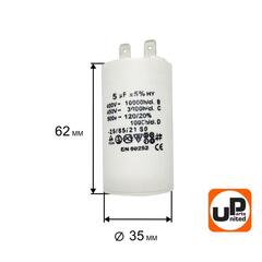 Конденсатор UNITED PARTS CBB60, 5 мкФ, 450В, 2 клеммы (90-0970)