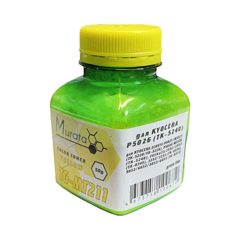 Тонер Murata TG-MT211 50 гр, желтый для KYOCERA ECOSYS P5021/P5026 (TK-5220/5240) Green Line