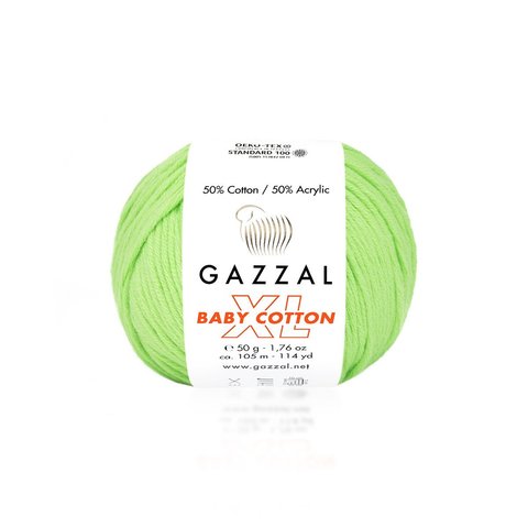Пряжа Gazzal Baby Cotton XL 3427 зелень