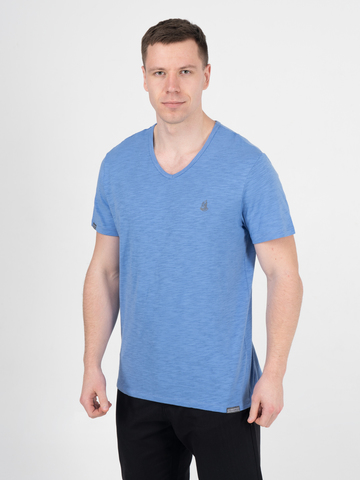 Мужская футболка «Великоросс» цвета морской волны V ворот