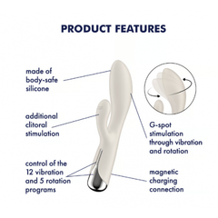 Вибратор-кролик с функцией вращения Satisfyer Spinning Rabbit 1 бежевый