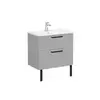 Vitra 68289 Тумба Root 80 см с квадратной раковиной, 2 ящика, матовый серый камень