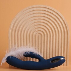 Вибратор с двойной стимуляцией и пульсацией Aylin от SVAKOM, темно-синий