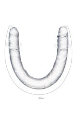 Прозрачный двухсторонний фаллоимитатор Double Dildo - 40 см. - 