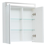 Шкаф зеркальный Dreja Max 70, 77.9007W, 2 дверцы, 4 стеклянные полки, белый глянец