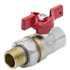 Кран шаровой латунь никель 1007 Euro Ду 20 Ру30 ВР/"американка" полнопроходной бабочка Aquasfera 1007-02