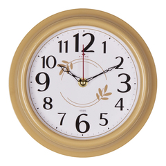 Часы настенные РУБИН  2121-005 круг d=21см, корпус бежевый "Узор"