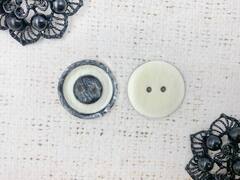 Пуговицы, d 2,8 см, молочный с серым