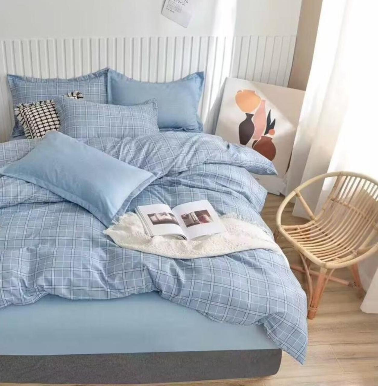 ZEPHYR HOME Двуспалка Фланель Голубой клетка