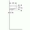 Раковина Geberit Renova Plan, с укороченным вылетом: Белый, B=40см, H=15см, T=25см, Отверстие под смеситель=Правая, Перелив=Без