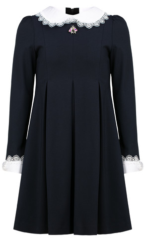 Синее платье с кружевом AMADEO