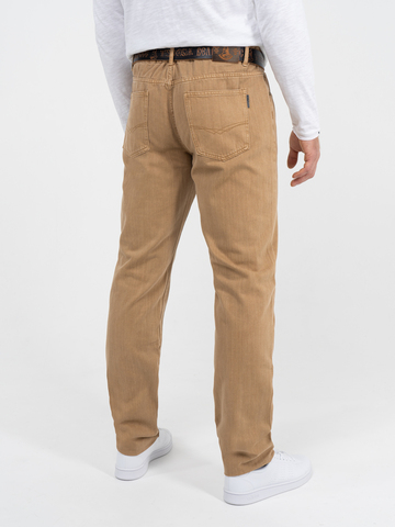 Плотные джинсы бежевого цвета из 100%-ного премиального хлопка