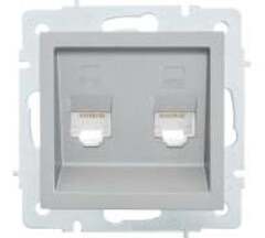 VESNA 742 3588 141 Розетка компьютерная двойная платина (механизм)