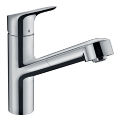 Hansgrohe Focus M43 71842000 Кухонный смеситель однорычажный, 150, с вытяжным изливом, 1jet хром фото