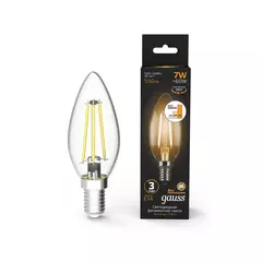 Лампа Gauss LED Filament Свеча 7W E14 550 lm 2700K диммирование103801107-S