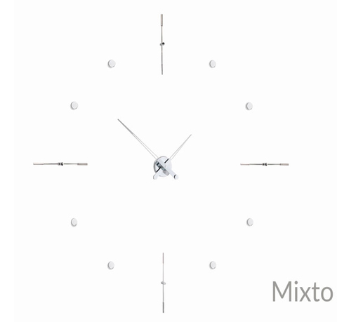 Часы Nomon Mixto i White, хром/белый лак. D=110cм