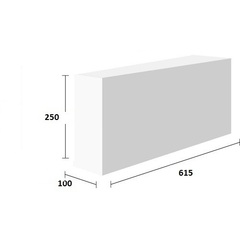 Блоки перегородочные газосиликатные 615х100х250 категория 1 под клей плотность D500