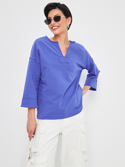 Джемпер с V-вырезом и рукавом 3/4