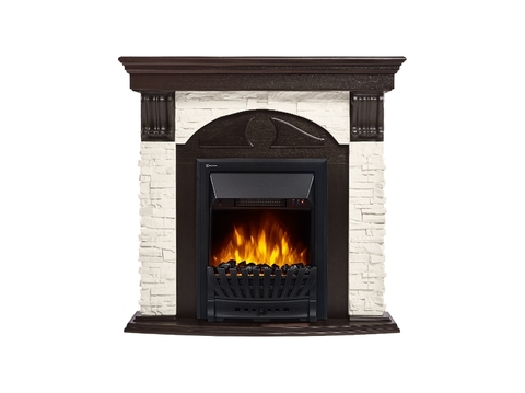 Портал Firelight Torre Classic камень белый шпон венге