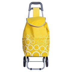 66-8-032 Сумка-тележка хозяйственная желтая, 92x35x28см, колёса D150мм, сталь (РемоКолор)