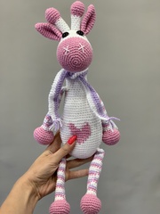 Мягкая игрушка Жираф желтый вязаный