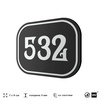Номерок на дверь квартиры 532, для кабинета, офиса, шильдик 9 х 7 см, черный, Айдентика Технолоджи