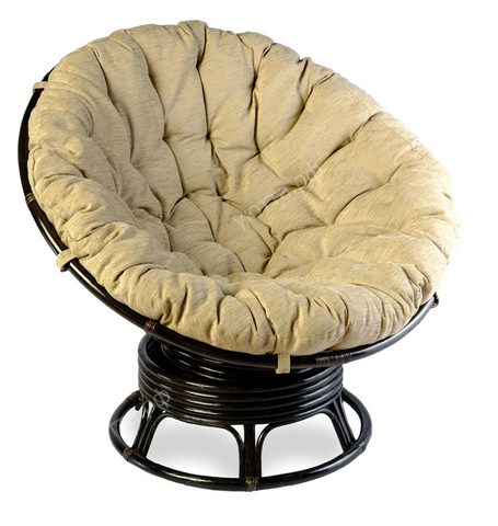 Кресло Papasan вращающийся с подушкой (105*115*100 см) - Темно-коричневый