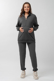 Cпортивный костюм для беременных и кормящих 16246 темно-серый