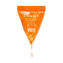 Скраб для лица с черным сахаром CONSLY Mini To Go Black Sugar & Walnut Face Scrub 7 гр