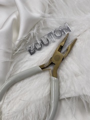 Плоскогубцы золотистые с белыми ручками