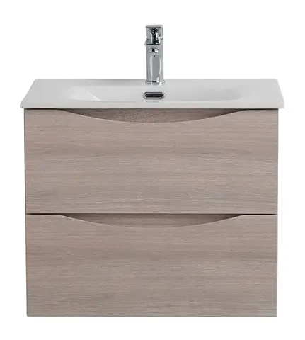 BelBagno MARINO-CER-N-600-2C-SO-RG-P MARINO-CER-N База под раковину подвесная с двумя выкатными ящиками, Rovere Grigio, 596x455x500, MARINO-CER-N-600-2C-SO-RG-P