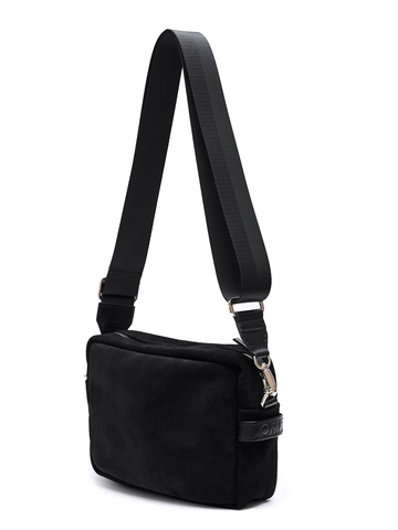 сумка прямоугольная черная замша