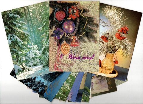 Подборка поздравительных открыток — 12 штук фотооткрыток— разные фамилии — чистые, без повторов