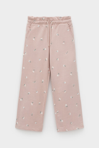 брюки  для девочки  КР 400798-1/дымчатая роза,милые цветочки к545