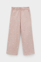 брюки  для девочки  КР 400798-1/дымчатая роза,милые цветочки к545