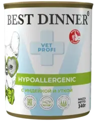 Best Dinner Hypoallergenic консервы для собак (индейка,утка) 340 гр
